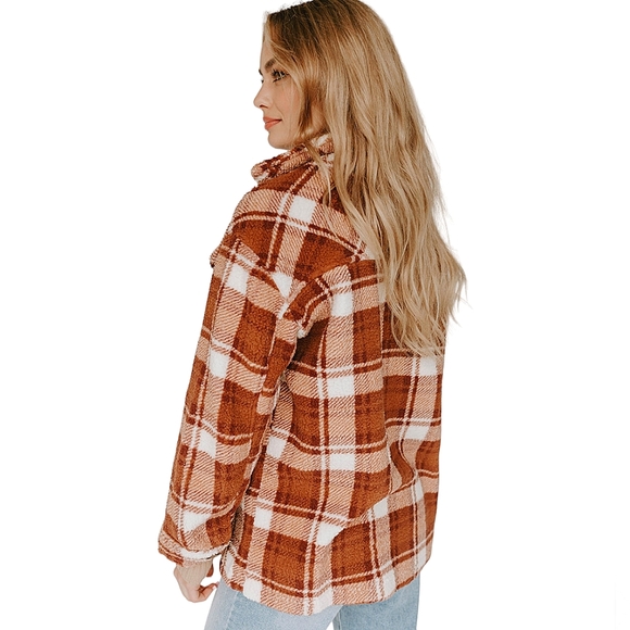 ☆Love Tree Cream & Chestnut Brown Sherpa Jacket☆ - Picture 2 of 2